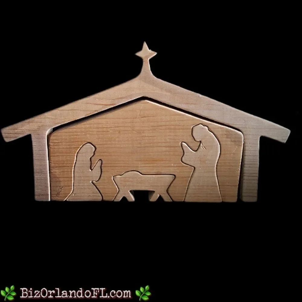 Wooden Nativity Scene Decor